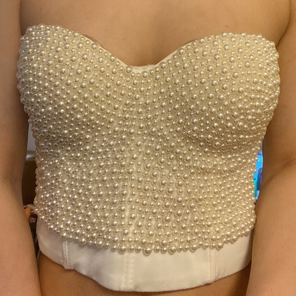 Etsy Tops - Pearl Strapless Bustier